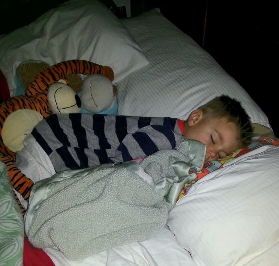 I love this picture of him sleeping.